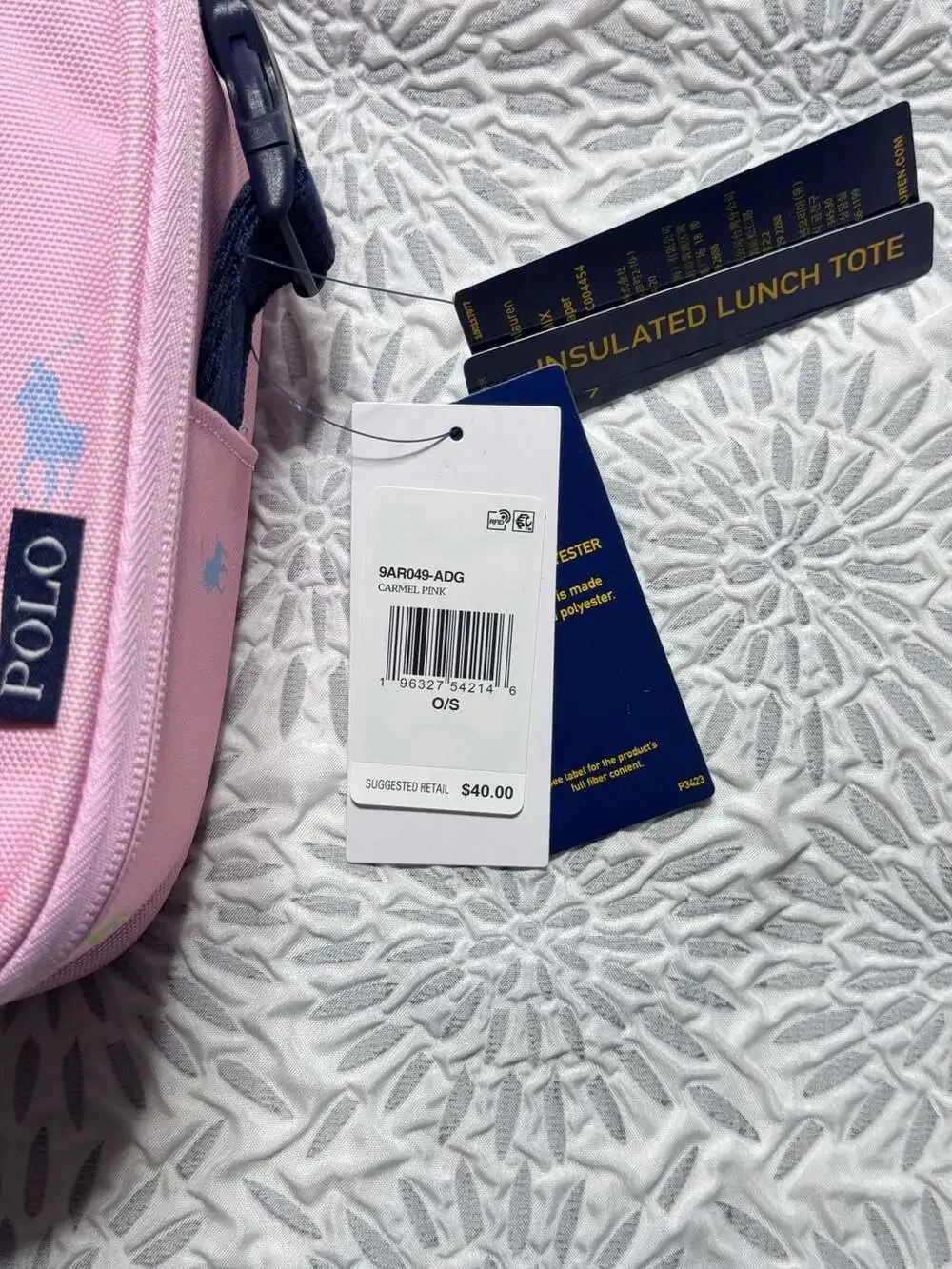 Polo Ralph Lauren Multi Pony Insulated Canvas Lunch Tote Pink